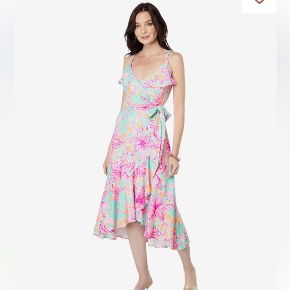 Lilly Pulitzer Pink and Blue Floral High Low Dress